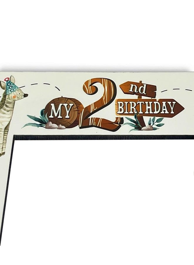 BELLA BUSTA--My 2nd Birthday Picture Frame -Second Birthday Baby Boy Girl Safari Animals Theme -Lions, Elephants and Giraffes-UV Print (Safari (5x7 Vertical)) - Image 4